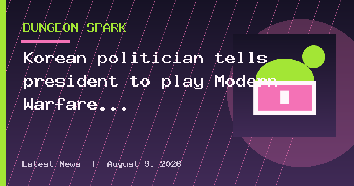 Korean politician tells president to play Modern Warfare 4 to understand war